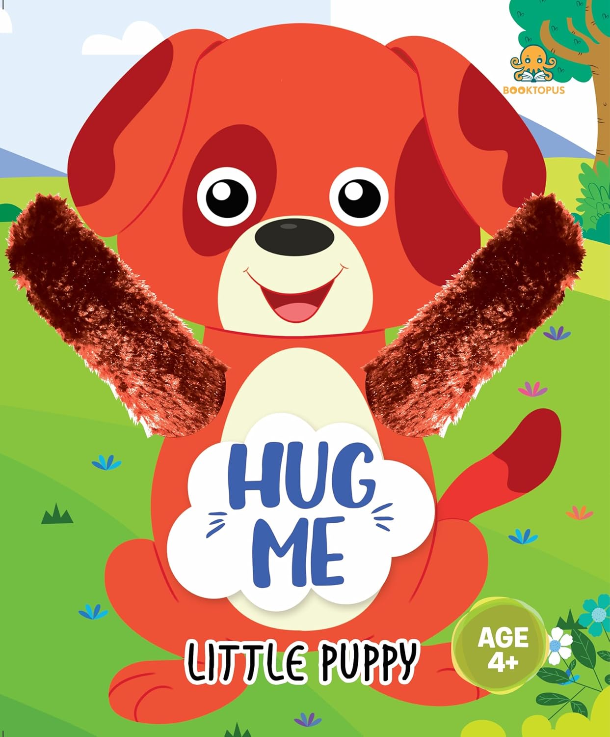 Booktopus Hug Me Hand Puppet Board Book - Little Puppy Interactive Bedtime Story with Soft Arms - Early Learning Books for Kids 4+