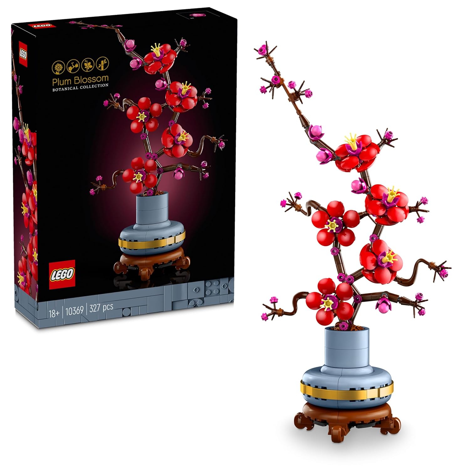LEGO Icons Plum Blossom Flower Decor Building Kit For Ages 18+