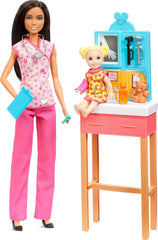 Barbie Pediatrician Doll and Doctor Playset with Purple Scrubs & Accessories for Kids Ages 3 Years and Up