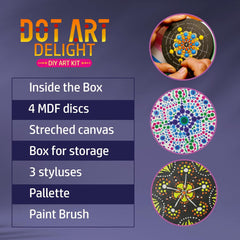 FLO Toys Dot Art Delight Craft Activity Box, Diy Hobby Craft Tools Kit For Kids Ages 8+