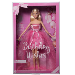 Barbie Birthday Wishes Blonde Doll in Pink Satin and Tulle Dress for Kids Ages 6+