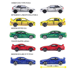 Majorette JDM Legends Anime 5 Pack Set - Metal Toy Car with Freewheel, Suspension & Opening Parts for Kids & Collectors