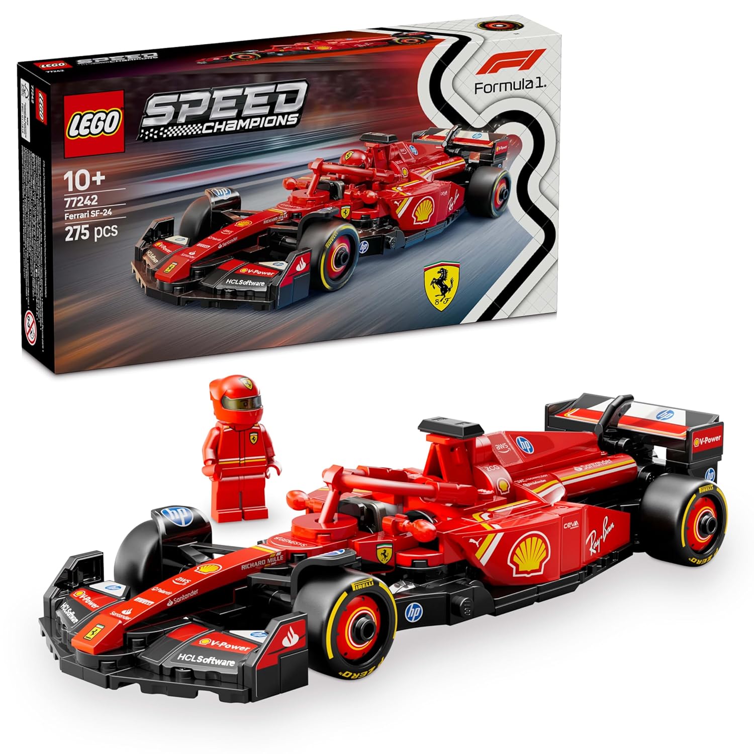 LEGO Speed Champions Ferrari SF-24 F1 Race Car Driver Building Kit For Ages 10+