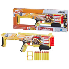 Nerf Transformers Bumblebee Dart Blaster with 8 Nerf Elite Darts, Toy Foam Blasters for 8 Year Old Boys & Girls & Up