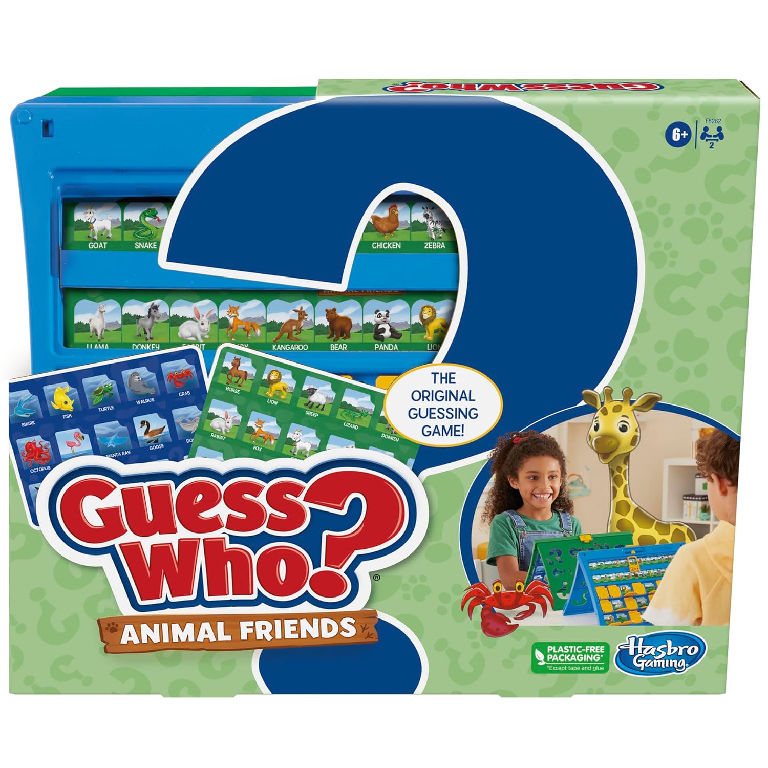 Guess Who? Animal Friends Board Game for Kids Ages 6+, Guess Who? Game with Animals, Includes 2 Double-Sided Animal Sheets