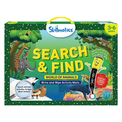Skillmatics Search and Find Animals, Reusable Activity Mats with 2 Dry Erase Markers, Gifts for Ages 3 to 6