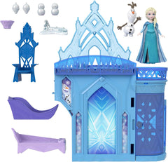 Disney Frozen Elsa Ice Palace, Stackable Castle Doll House with Small Doll & Accessories For Kids Ages 4+