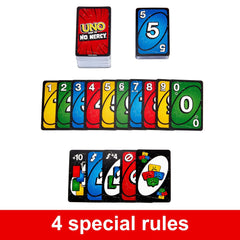 Mattel Games UNO Show ‘em No Mercy Card Game for Kids, Adults & Family Parties and Travel with Extra Cards, Special Rules and Tougher Penalties