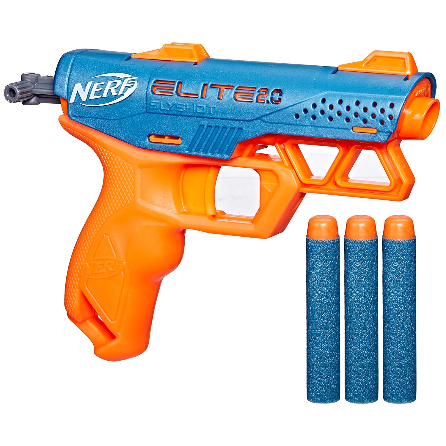 Buy Nerf Elite 2.0 Slyshot Blaster, 2 Dart Storage, 3 Nerf Elite Darts,  Pull to Prime Handle, Toy Foam Blaster for Outdoor Kids Games Online at  Best
