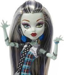 Monster High 10.5 inch Frankie Stein Reproduction Doll Wearing Original Fashion & Shoes, with Pet, Doll Stand & Accessories Gift for Ages 6+