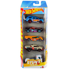 Hot Wheels 5 Car Gift Pack - 2026 Stunt Tracks Pack Of 5 1:64 Vehichles For Kids & Collectors
