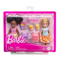Barbie Chelsea Play Together Doll Pack with Best Friend Set of 2 Small Dolls in Removable Skirts & Shoes, Plus 7 Accessories for Kids Ages 3+