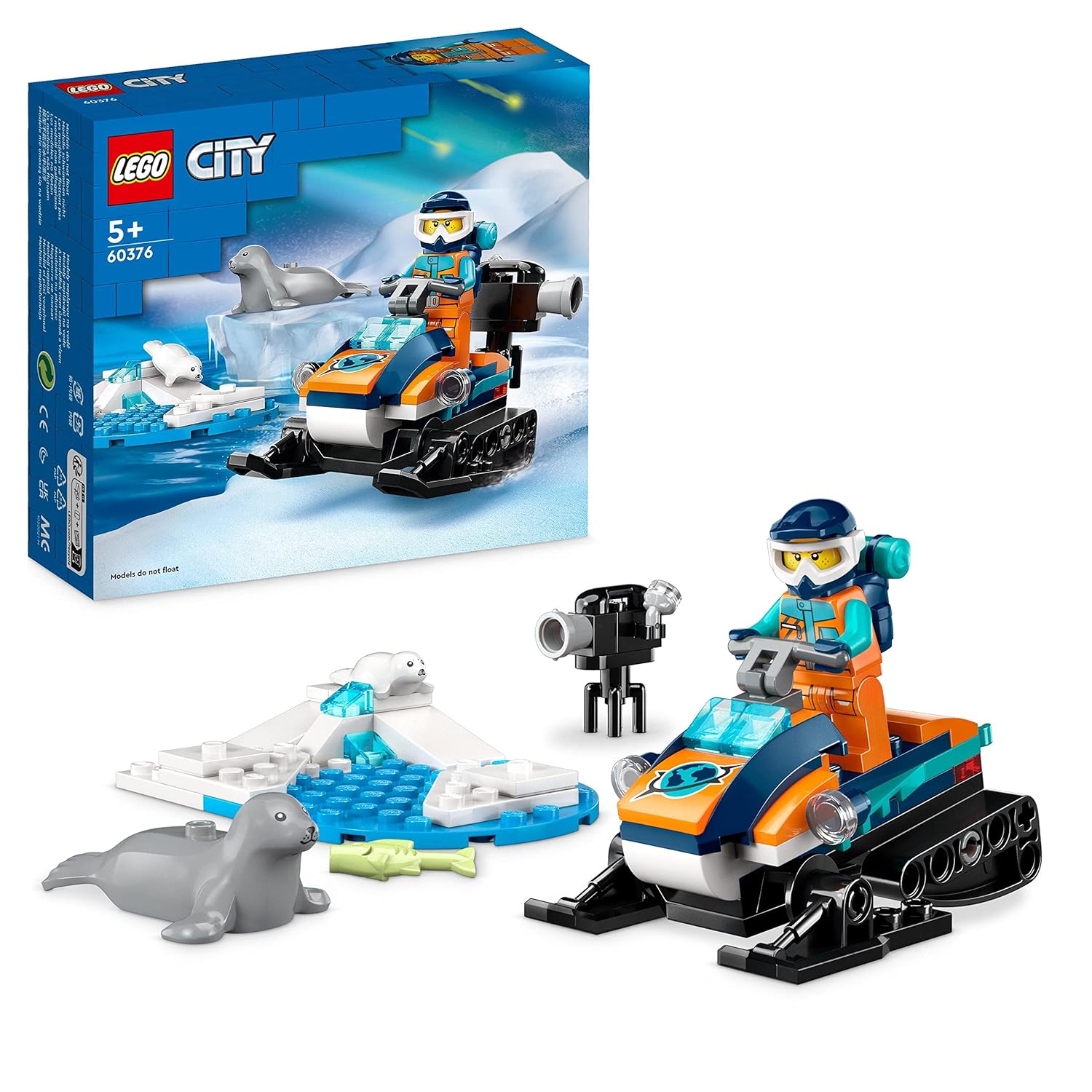 LEGO City Arctic Explorer Snowmobile Building Kit for Ages 5+