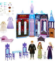 Disney Frozen Ultimate Arendelle Adventure Portable Castle with 3 Fashion Dolls, Olaf Figure & 25+ Accessories for Kids Ages 3 Years & Up