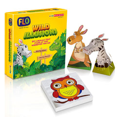 FLO Toys Steam Diy 3D Wild Animals And Birds Illusions Stem Activity Kit For Kids 6+