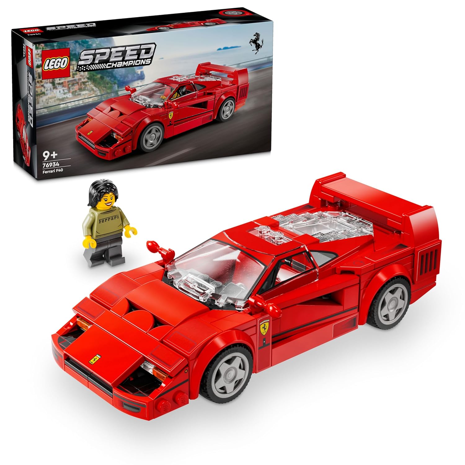 LEGO Speed Champions Ferrari F40 Supercar Vehicle Building Kit For Ages 9+