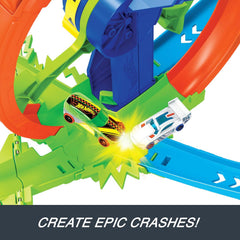 Hot Wheels Rapid Launch & Loop Playset With 1:64 Scale Die-Cast Toy Car, Crash & Track Set for Kids Ages 3 Years & Up