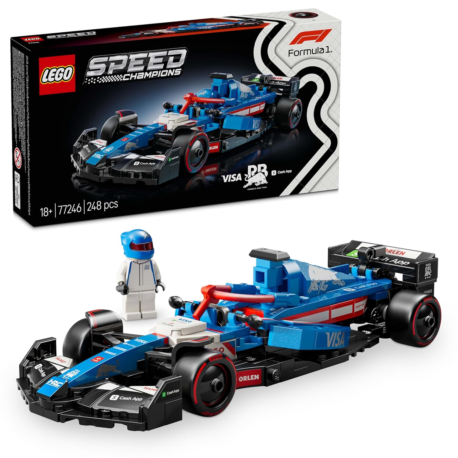 LEGO Speed Champions Visa Cash App RB VCARB 01 F1 Race Car Building Kit For Ages 18+