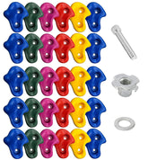 REZNOR Stone Textured Climbing Holds Rock Climbing DIY Kids Indoor and Outdoor Play Set, Pack of 30