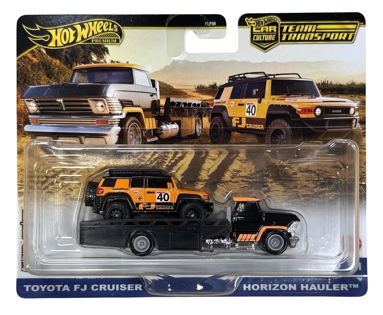 Hot Wheels Car Culture Team Transport Toyota FJ Cruiser 1:64 Scale Car & Transport Vehicle for Race Fans & Toy Car Collectors