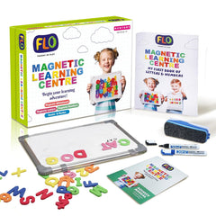 FLO Toys Magnetic Alphabets For Kids Learning And Number Brain Game Activity With Board,For Kids Ages 3+