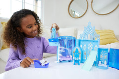 Disney Frozen Elsa Ice Palace, Stackable Castle Doll House with Small Doll & Accessories For Kids Ages 4+
