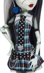 Monster High 10.5 inch Frankie Stein Reproduction Doll Wearing Original Fashion & Shoes, with Pet, Doll Stand & Accessories Gift for Ages 6+