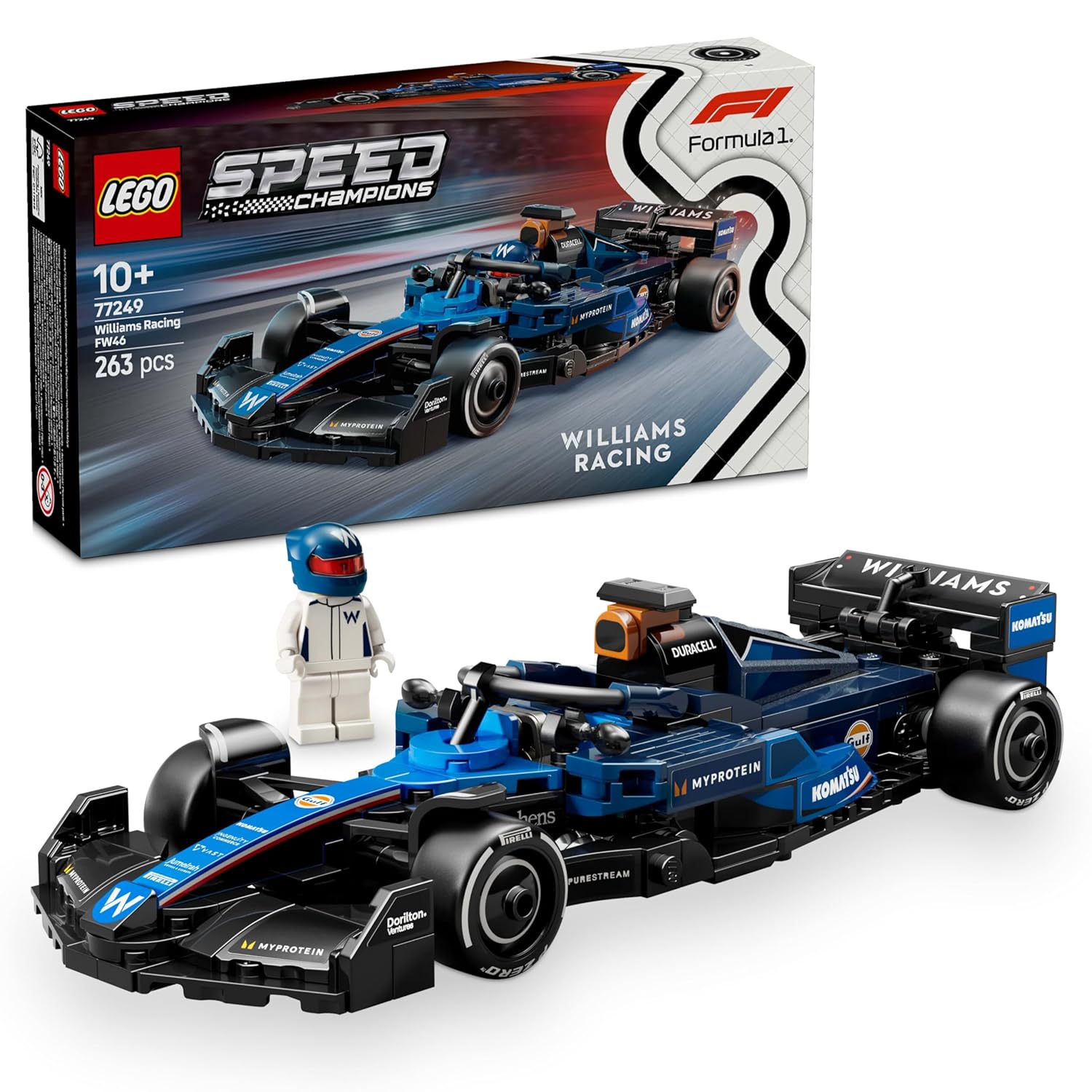 LEGO Speed Champions Williams Racing FW46 F1 Race Car Building Kit For Ages 10+