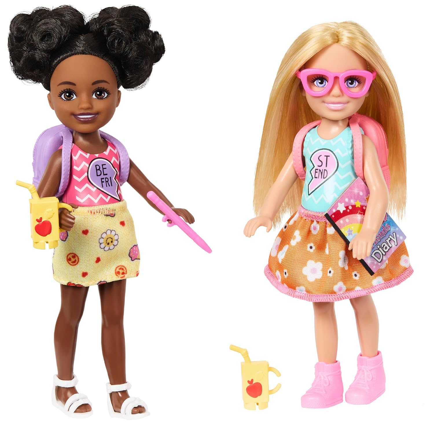 Barbie Chelsea Play Together Doll Pack with Best Friend Set of 2 Small Dolls in Removable Skirts & Shoes, Plus 7 Accessories for Kids Ages 3+