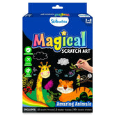 Skillmatics Magical Scratch Art Book - Animals DIY Activity & Stickers Craft Kits for Ages 3 to 8 Years