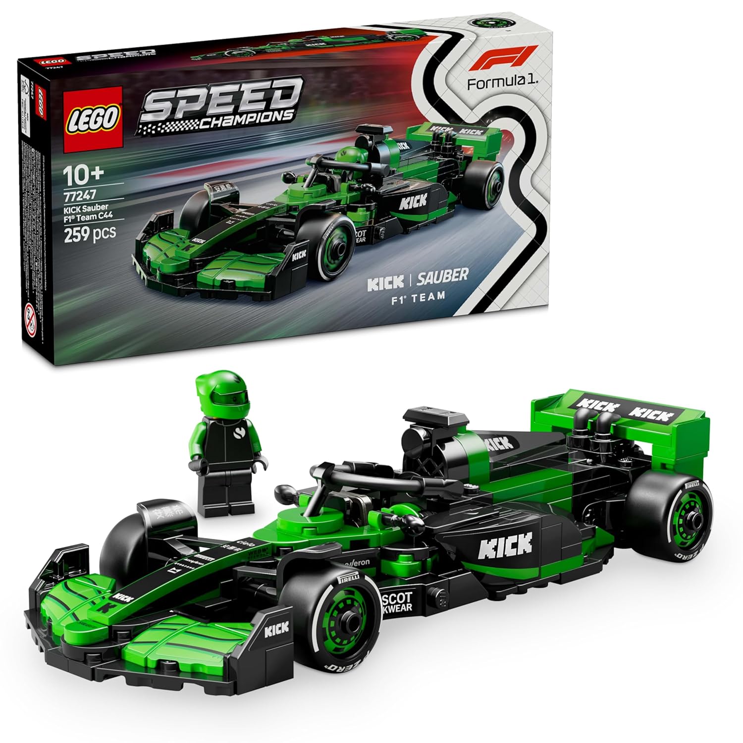 LEGO Speed Champions Kick Sauber F1 Team C44 Race Car Building Kit For Ages 10+