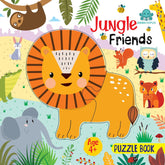 Booktopus Square Puzzle Board Book - Jungle Friends Learning Puzzle with Easy Grip Pieces - Educational Toys for Kids 4+