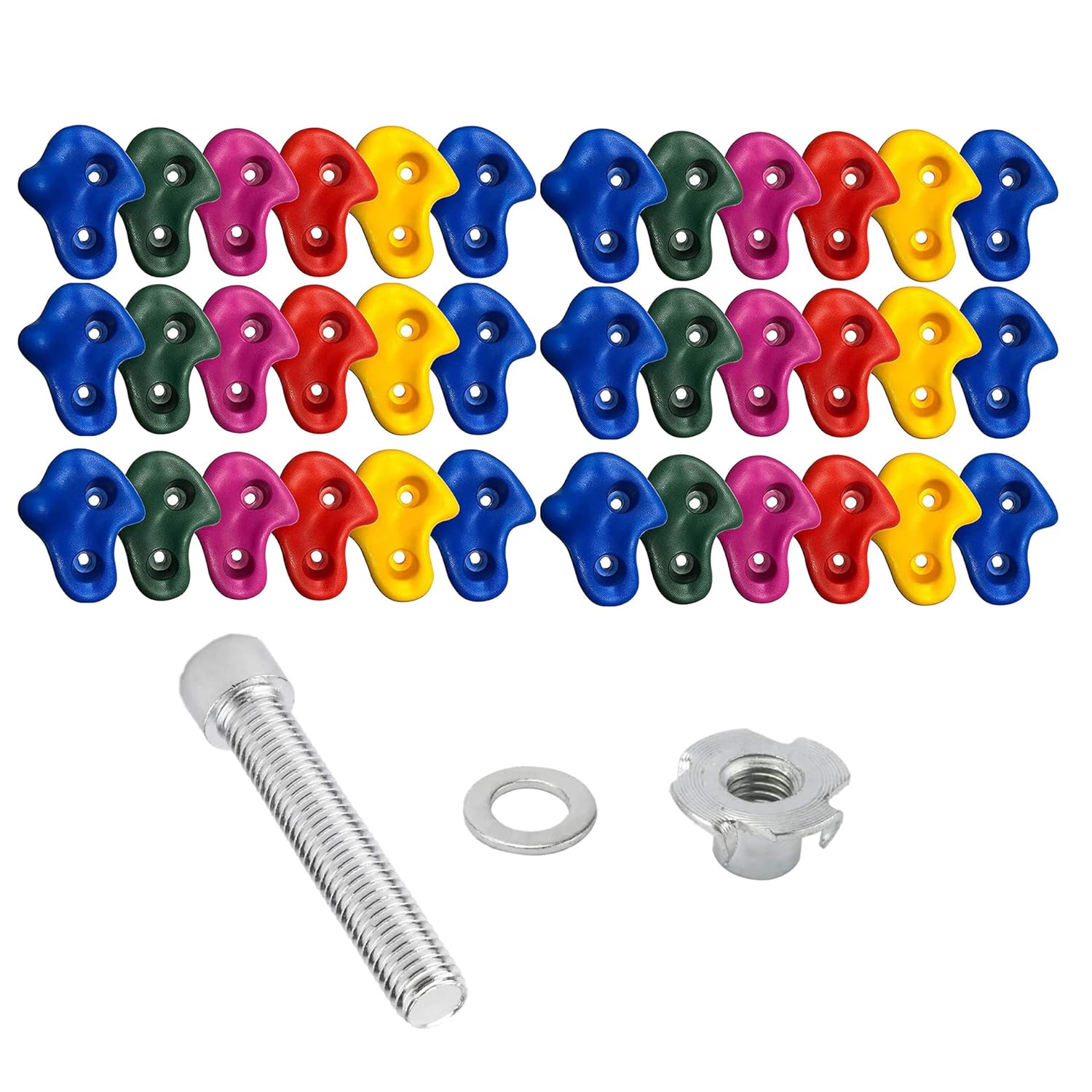 REZNOR Stone Textured Climbing Holds Rock Climbing DIY Kids Indoor and Outdoor Play Set, Pack of 136