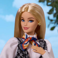 Barbie Signature Collectible Barbiestyle Fashion Doll, Fashion Week Doll Paris Street Style Clothes with Black and White Romper, White Shirt and Accessories