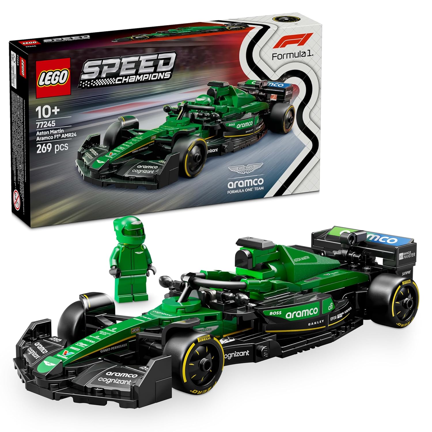 LEGO Speed Champions Aston Martin Aramco F1 AMR24 Race Car Building Kit For Ages 10+