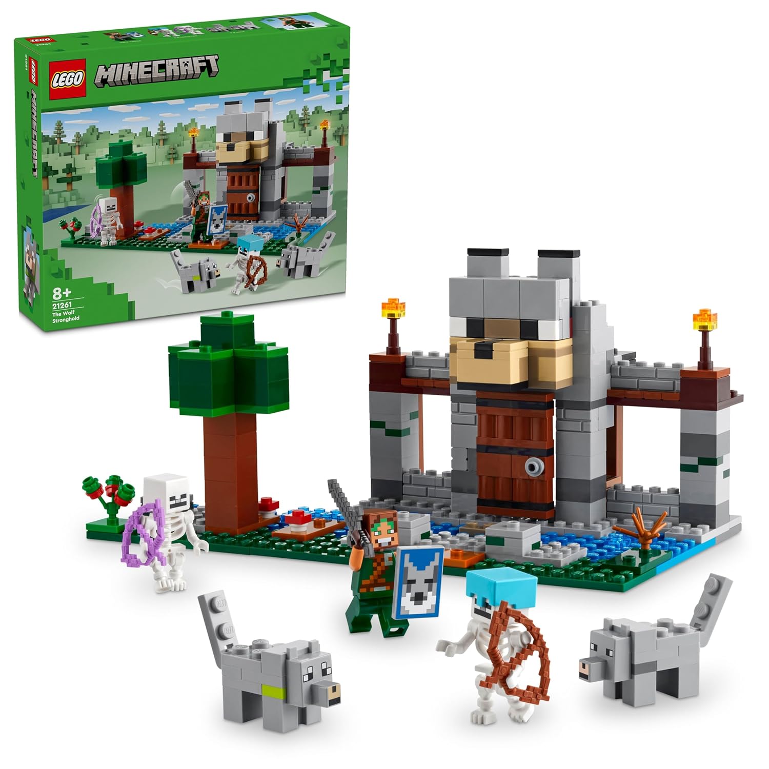 LEGO Minecraft The Wolf Stronghold Fortress Playset Kit for Ages 8+