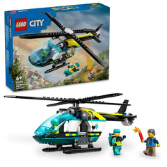 LEGO City Emergency Rescue Helicopter Set Building Kit for Ages 6+