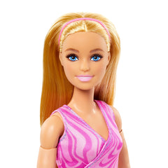 Barbie Made to Move Fashion Doll with Blonde Hair Wearing Removable Pink Sports Top & Blue Yoga Pants for Kids Ages 4+