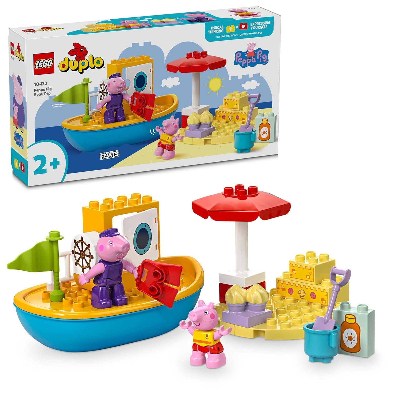 LEGO DUPLO Peppa Pig Boat Trip Playset Kit for Ages 2+