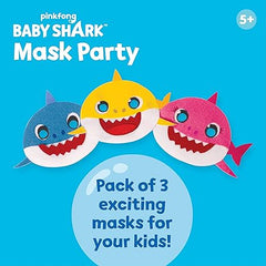 Funskool Handycrafts Baby Shark Mask Party, Create Baby Shark Mask, Baby Shark Birthday Themed Party, Make 3 Soft Masks for Boys & Girls, Art and Craft Kit, Ages 5 Years and Above, Multicolour