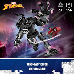 LEGO Marvel Venom Mech Armor vs. Miles Morales Building Kit For Ages 6+