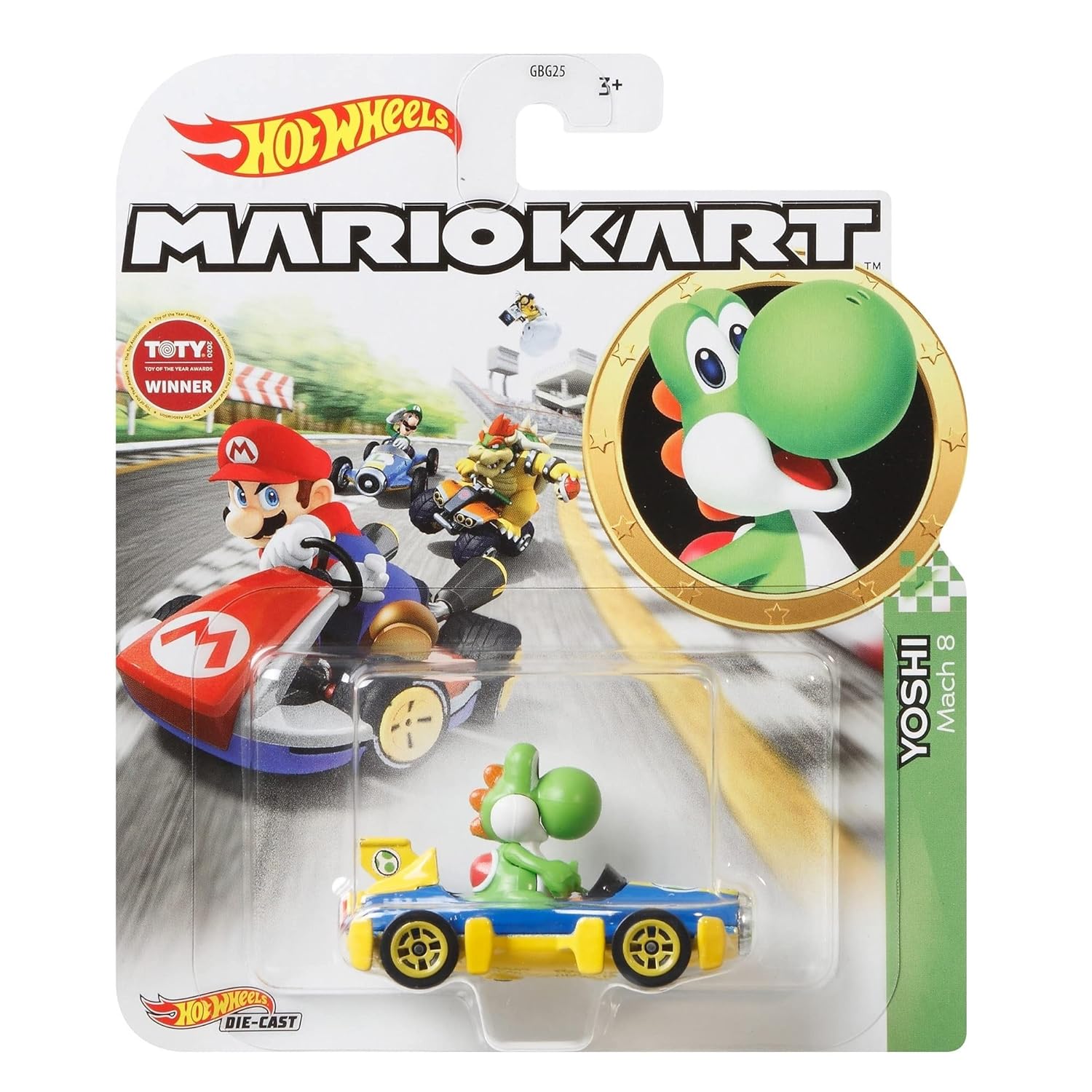 Hot Wheels Circuit Special Mariokart Series Yoshi 1:64 Scale Diecast Vehicle for KIds & Collectors