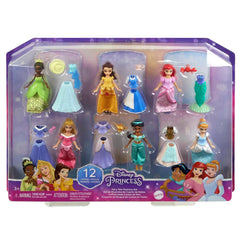 Disney Princess 6 Posable Small Dolls with 12 Signature Fashions and 6 Accessories Inspired by Disney Movies