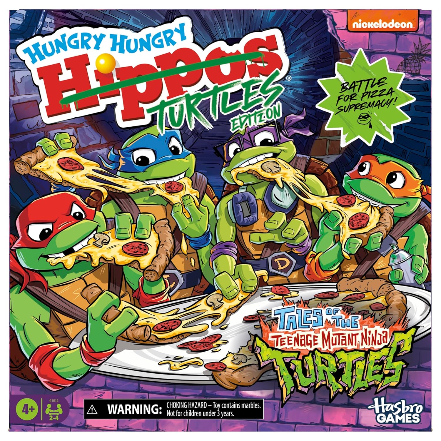 Hasbro Gaming Hungry Hungry Hippos: Teenage Mutant Ninja Turtles Edition Game for Ages Ages 4 and Up