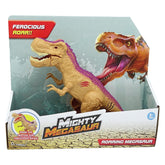 Dragon-I Mighty Megasaur Roaring T-Rex Dinosaur Action Figure for Kids Ages 3+, Brown