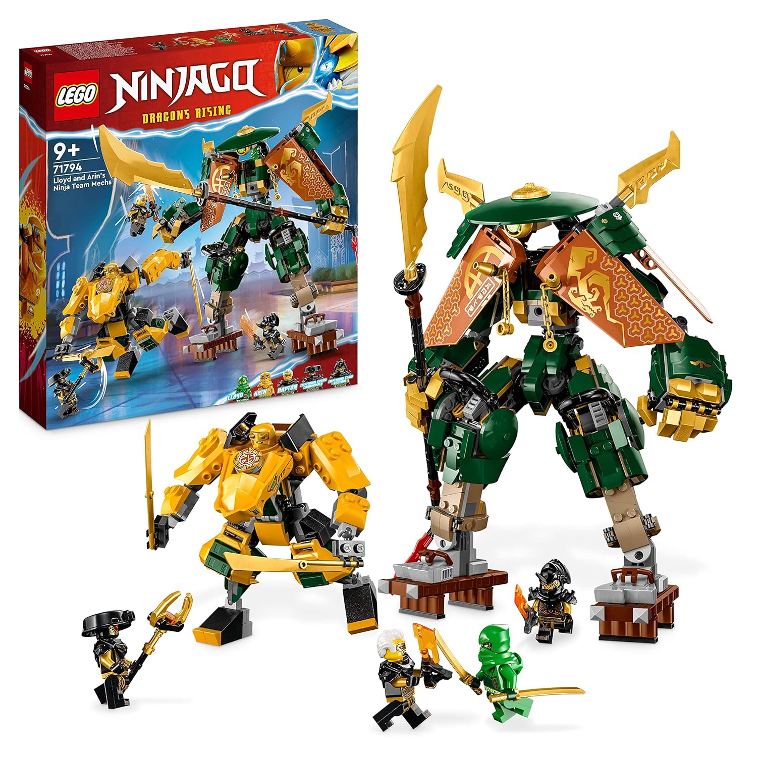 LEGO Ninjago Lloyd and Arin’s Ninja Team Mechs Building Kit For Ages 9+