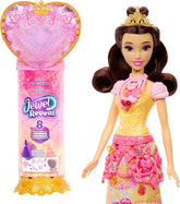 Disney Princess Jewel Reveal Belle Fashion Doll with 8 Surprises Including Gem Box & Accessories for Kids Ages 3 Years & Up