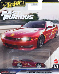Hot Wheels Premium Car Fast & Furious Nissan 240SX (S14), 1:64 Scale Die-Cast Car for Collectors Inspired by Fast & Furious Movie