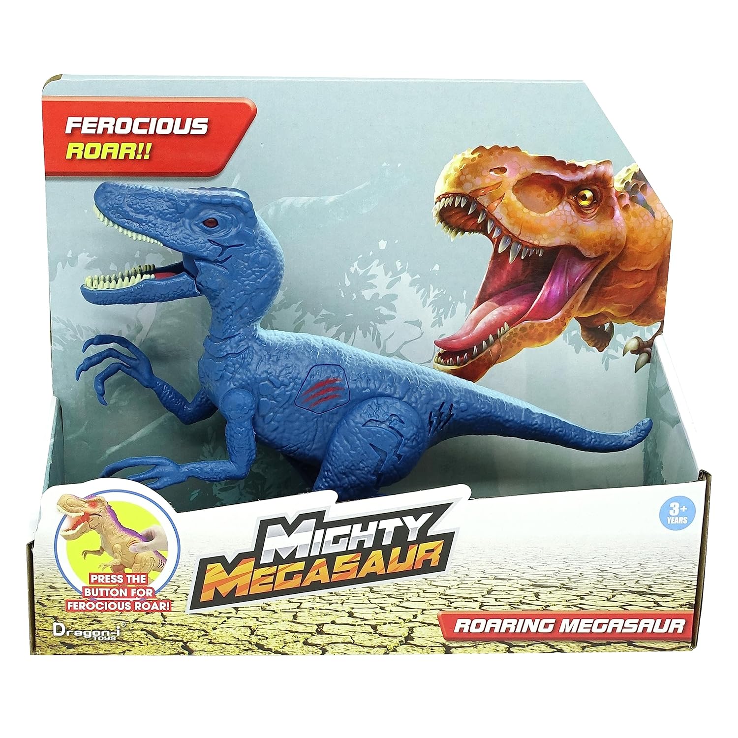 Dragon-I Mighty Megasaur Roaring Raptor Dinosaur Toy for Kids Ages 3+