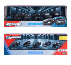 Majorette Black Edition 2.0 5 Pack Set - Metal Toy Car with Freewheel, Suspension & Opening Parts for Kids & Collectors